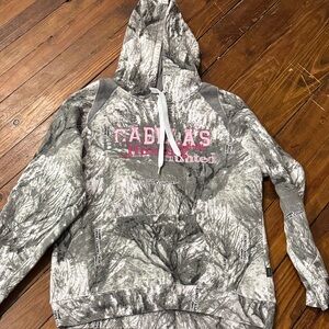 Cabela's Snow Camouflage Hoodie with Pink Accents